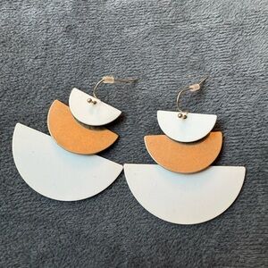 Target Half Moon Gold and Cream Drop Earrings